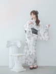 画像13: 【即日発送】【Riuコラボ】白地×パリの街浴衣 OBI-lame-400-kj-2-B / HIMO-900-yn-4-GYxGY / HEKO-800-sb-5-W / YA-73-kn-GY / YA-1086-wk-B /GETA-01-kj-3-IV/[yo/YMT] (13)