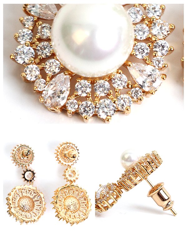 画像4: 【アクセサリー：ピアス】【Angel R/エンジェルアール】パールストーン/サークル/ ピアス[OF02] (4)