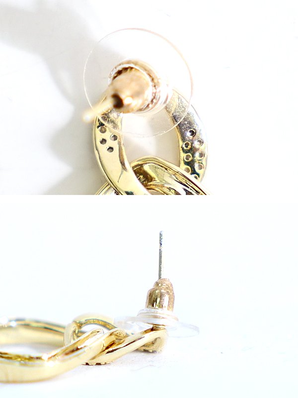 画像3: 【アクセサリー:ピアス】【Angel R】ウェーブデザインリングビジューピアス【OF02】 (3)