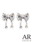 画像1: 【アクセサリー：ピアス】【ANGEL R/エンジェルアール】リボンモチーフビジューピアス[OF02] (1)