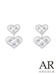 画像1: 【アクセサリー：ピアス】【ANGEL R/エンジェルアール】ダブルハートイヤリング[OF02] (1)