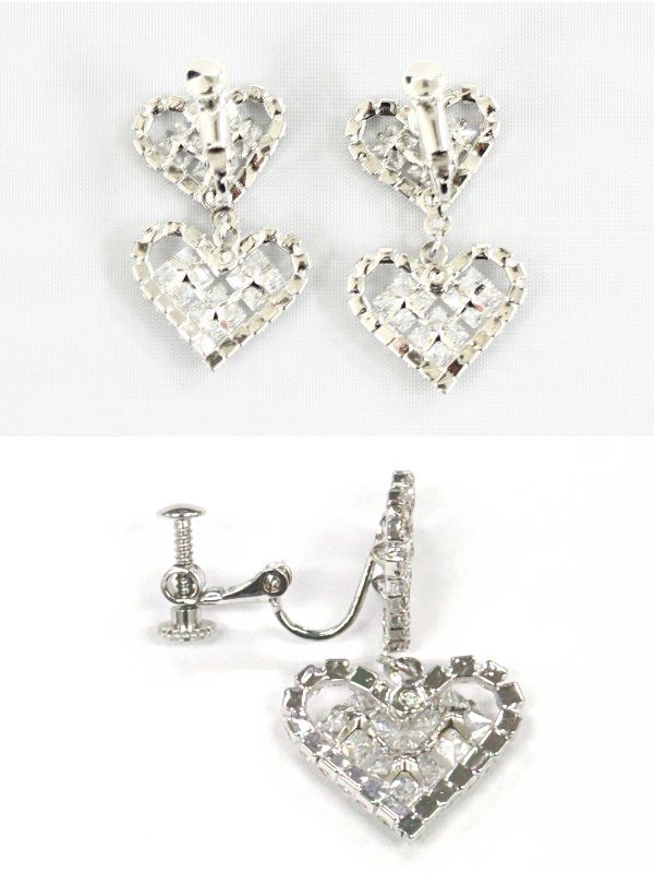 画像3: 【アクセサリー：ピアス】【ANGEL R/エンジェルアール】ダブルハートイヤリング[OF02] (3)