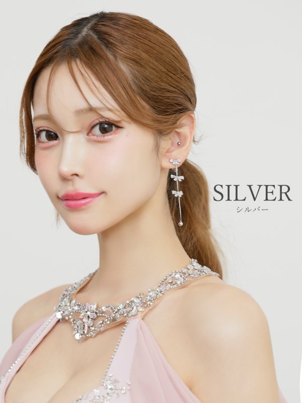 画像2: 【アクセサリー：ピアス】【ANGEL R/エンジェルアール】3連リボンビジューイヤリング[OF02] (2)