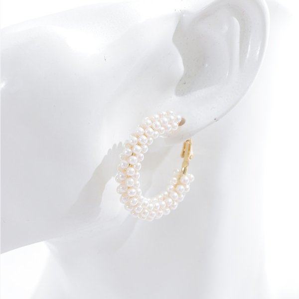 画像4: 【アクセサリー：ピアス】パールフープピアス【1サイズ/1カラー】[OF02] (4)