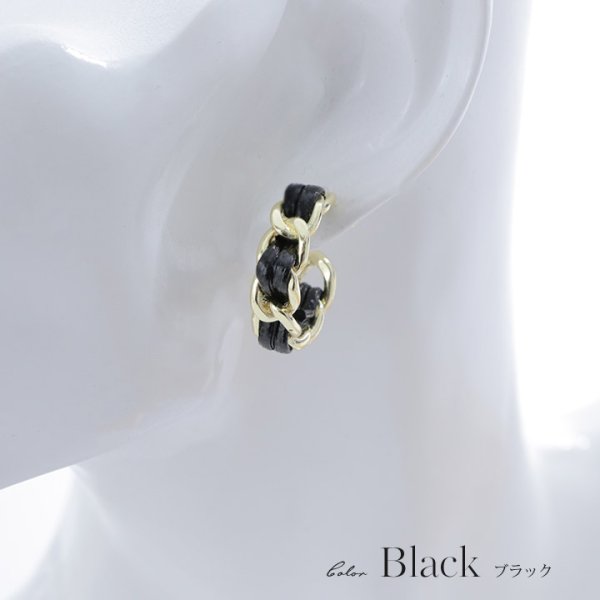 画像4: 【アクセサリー：ピアス】【水着小物：アクセサリー】ゴールドチェーンフープピアス[YMT] (4)