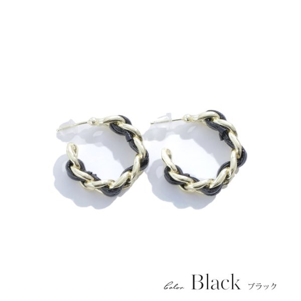 画像5: 【アクセサリー：ピアス】【水着小物：アクセサリー】ゴールドチェーンフープピアス[YMT] (5)