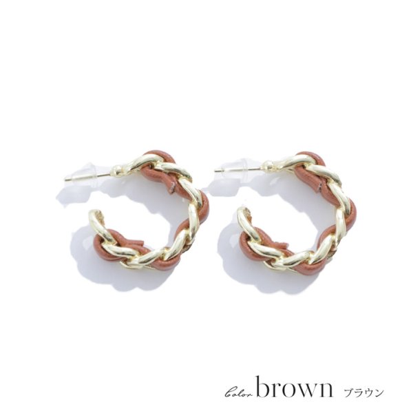 画像7: 【アクセサリー：ピアス】【水着小物：アクセサリー】ゴールドチェーンフープピアス[YMT] (7)