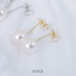 画像4: ビッグパールチェーンピアス【アクセサリー：ピアス】【Fサイズ/2カラー】[OF02]  (4)