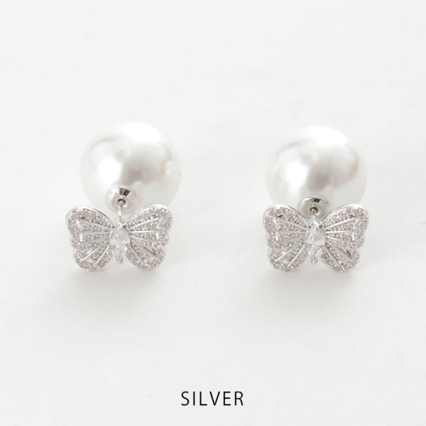 画像3: 【アクセサリー：ピアス】バタフライ大粒パールピアス【1カラー】[OF02] (3)