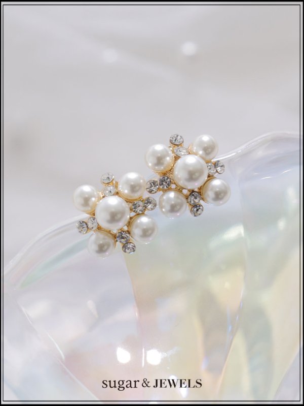 画像1: 【ピアス】ゴールド大粒パールビジューピアス【YN】【Fサイズ/1カラー】[OF02] PI130 (1)