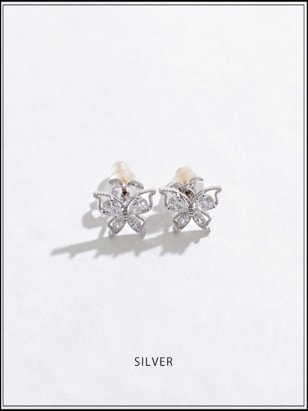 画像2: 【ピアス】バタフライビジューピアス【Fサイズ/1カラー】[OF02]  (2)