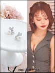 画像1: 【アクセサリー：ピアス】タイデザインパールピアス【Fサイズ/1カラー】[OF02] (1)