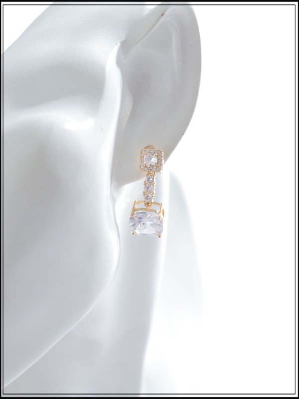 画像5: 【ピアス】スクエアストーンチェーンピアス【Fサイズ/2カラー】[OF02]【YN】 (5)