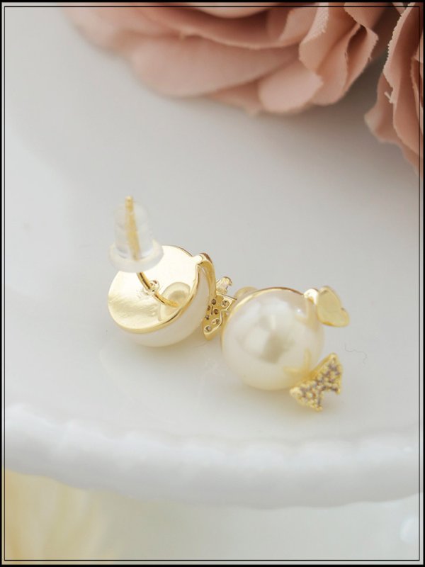 画像3: 【ピアス】ビジューバタフライ大粒パールピアス【Fサイズ/1カラー】[OF02]  (3)