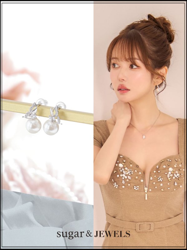 画像1: 【ピアス】バタフライモチーフパールピアス【Fサイズ/1カラー】[OF03] (1)