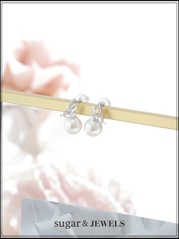 画像2: 【ピアス】バタフライモチーフパールピアス【Fサイズ/1カラー】[OF03] (2)