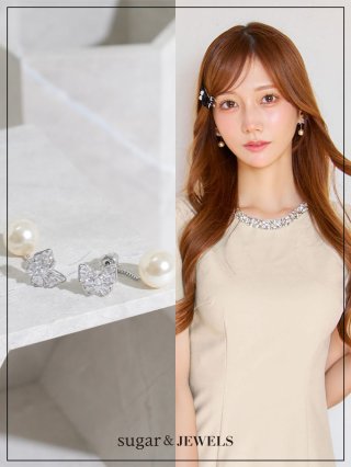 ジュエルズ キャバドレス アイボリー 送料無料！刺繍ドレス/ロングスリーブ/シアー袖/ミニドレス