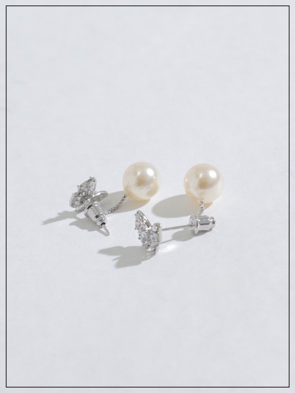 画像4: 【ピアス】バタフライパールビジューピアス【Fサイズ/1カラー】[OF02]　 (4)