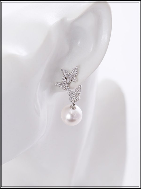 画像4: 【ピアス】バタフライビジューパールピアス【Fサイズ/1カラー】[OF02]  (4)