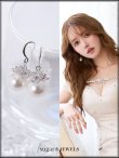 画像1: 【ピアス】ビッグパールフラワービジューフックピアス【Fサイズ/1カラー】[OF02]  (1)