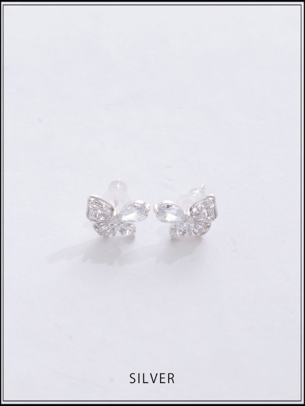 画像2: 【ピアス】アシンメトリーバタフライビジューピアス【Fサイズ/1カラー】[OF02]  (2)