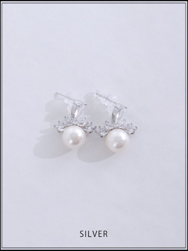 画像2: 【ピアス】ドロップビジューパールピアス【Fサイズ/1カラー】[OF02]  (2)