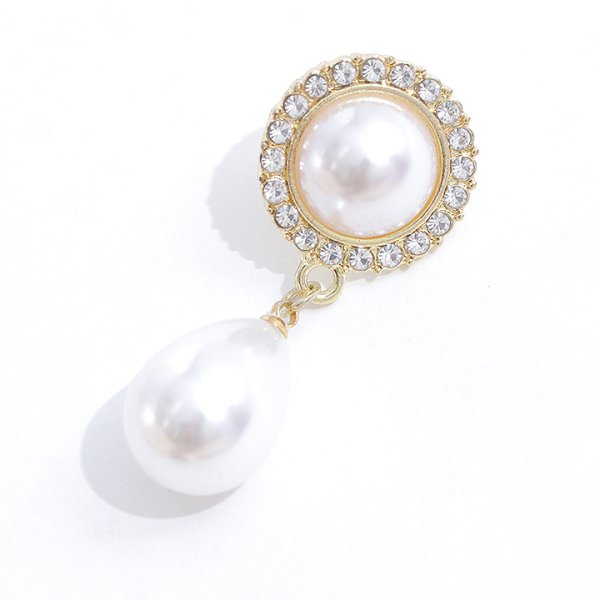 画像2: 【アクセサリー:ピアス】ホワイトパールビジューピアス【OF02】 (2)