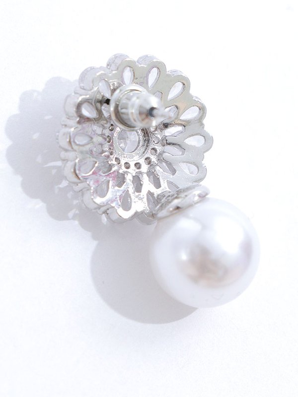 画像3: パールシルバービジューピアス【アクセサリー:ピアス】【OF02】 (3)