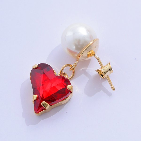 画像4: 【アクセサリー:ピアス】パールハート2連ピアス【3カラー】【OF02】 (4)