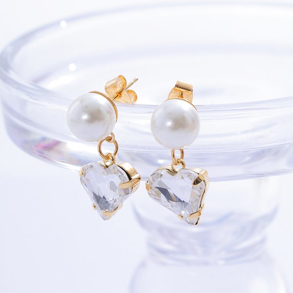 画像8: 【アクセサリー:ピアス】パールハート2連ピアス【3カラー】【OF02】 (8)