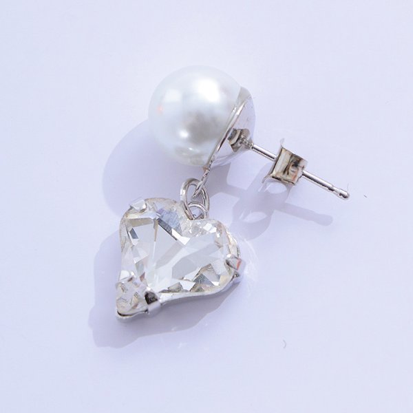 画像10: 【アクセサリー:ピアス】パールハート2連ピアス【3カラー】【OF02】 (10)