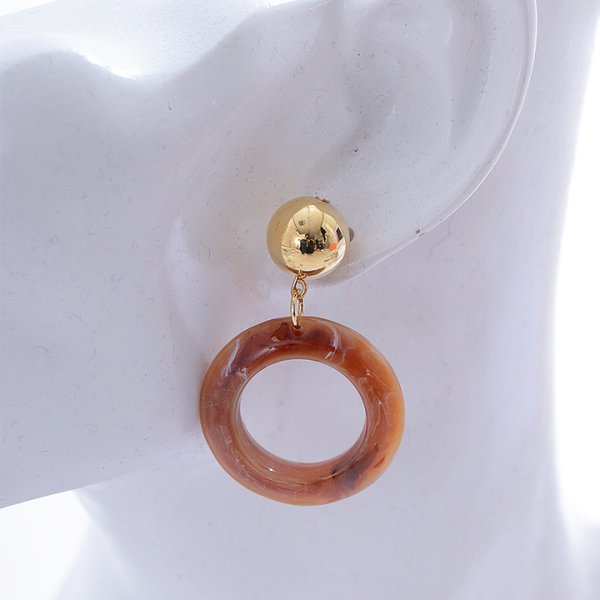 画像4: 【アクセサリー:ピアス】べっ甲サークルピアス【2カラー】【OF02】 (4)