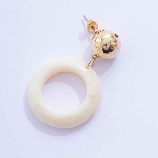 画像6: 【アクセサリー:ピアス】べっ甲サークルピアス【2カラー】【OF02】 (6)