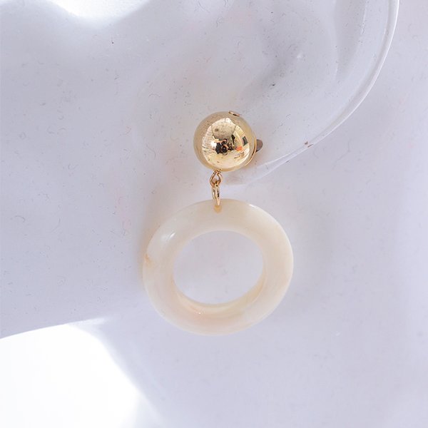 画像7: 【アクセサリー:ピアス】べっ甲サークルピアス【2カラー】【OF02】 (7)