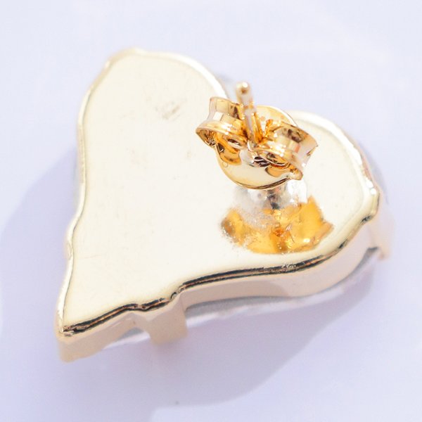 画像4: 【アクセサリー：ピアス】ハートビジューストーンピアス【2カラー】【OF02】 (4)