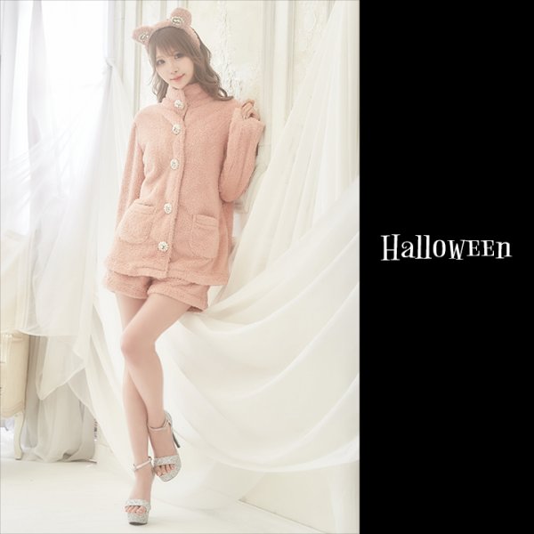 画像2: 【即日発送】さくりなちゃんコラボふわもこベア【ハロウィンコスプレ4点セット】【Fサイズ/2カラー】[HC03] (2)