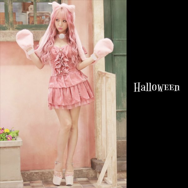 画像3: 【即日発送】さくりなちゃんコラボふわふわキャット【ハロウィンコスプレ5点セット】【S-Mサイズ/1カラー】[HC02] (3)