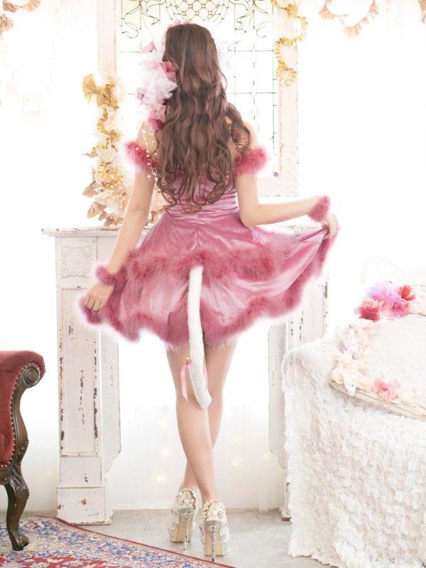 画像6: 【ノベルティ対象】即日発送!桜井莉菜ちゃんコラボ☆ピンクリボンキャットサンタ【sugar nine サンタコス 5点セット】【S-Lサイズ/1カラー】[YMT] (6)