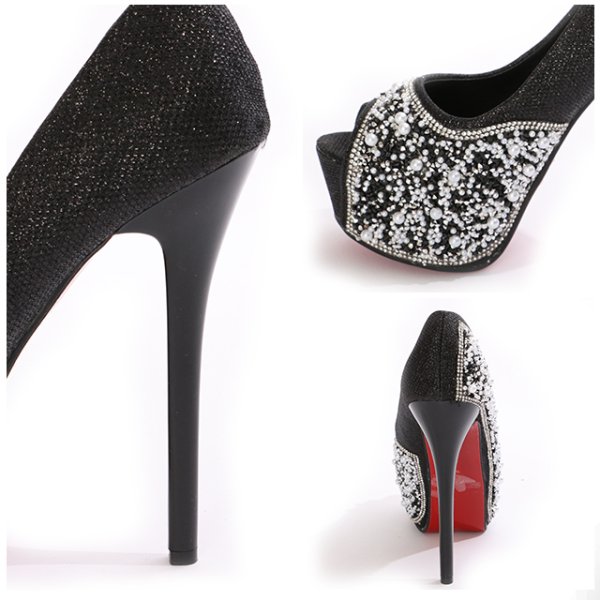 画像7: 再入荷!ビジューオープントゥプラットフォームパンプス【34-40サイズ/2カラー】[OF02] (7)