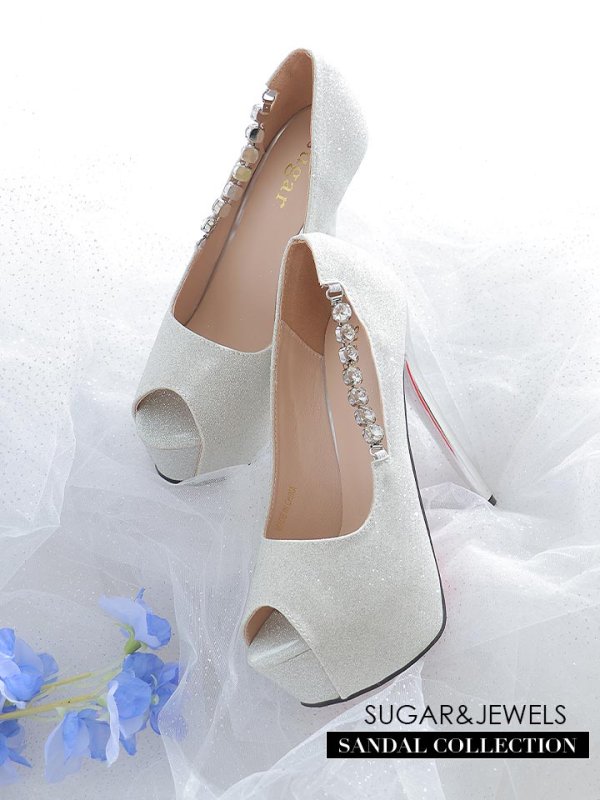 画像1: 【サンダル】サイドビジューグリッターサンダル【35-39サイズ/1カラー】[OF02] 【YN】 (1)