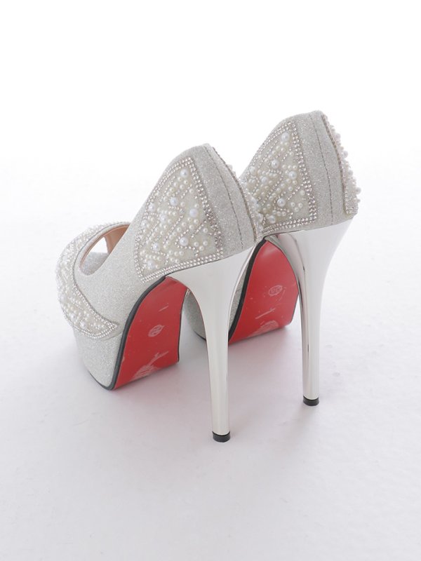 画像3: 【サンダル】パールビジューグリッターサンダル【35-39サイズ/1カラー】【YN】【1カラー】[OF02]  (3)