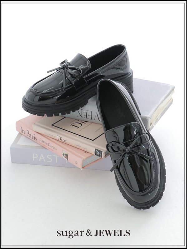 画像1: 【パンプス】エナメルリボンパンプス【35-39サイズ/1カラー】[OF02]  (1)