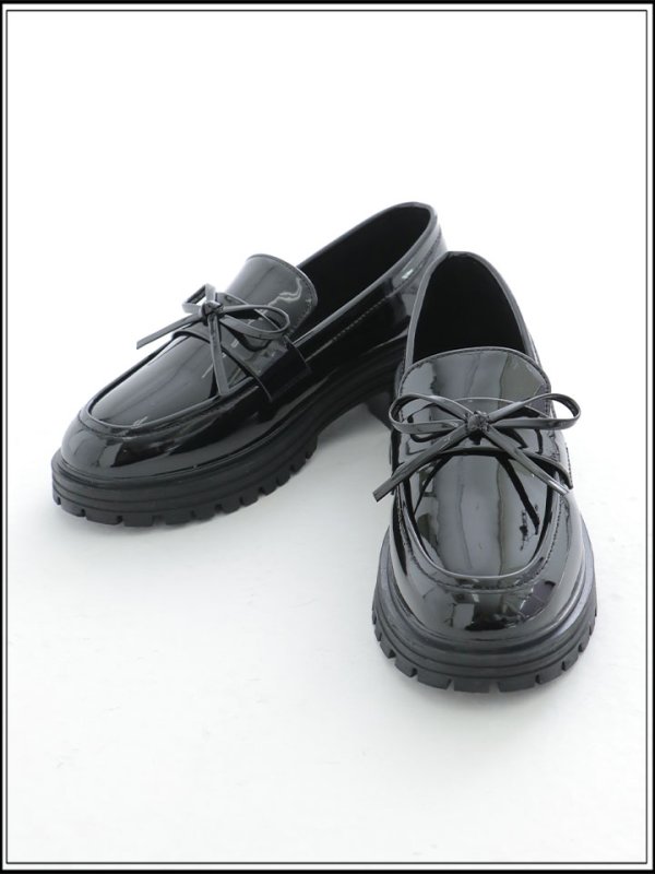 画像2: 【パンプス】エナメルリボンパンプス【35-39サイズ/1カラー】[OF02]  (2)