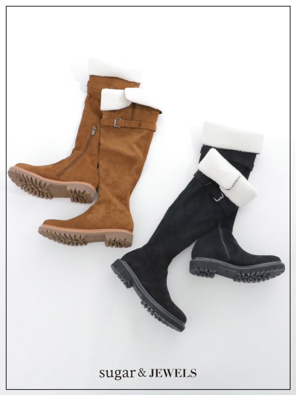 画像2: ベルトボアロングブーツ【37-39サイズ/2カラー】[OF02] 【YN】 (2)