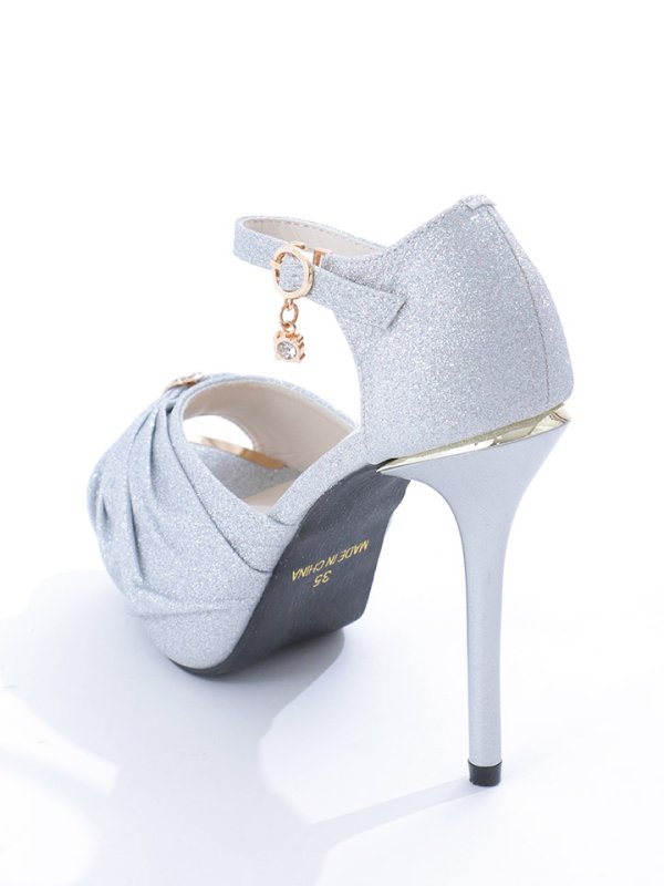 画像7: ラメリボンサンダル/オープントゥストラップ/厚底/ヒール【35-39サイズ/2カラー】[OF02] (7)