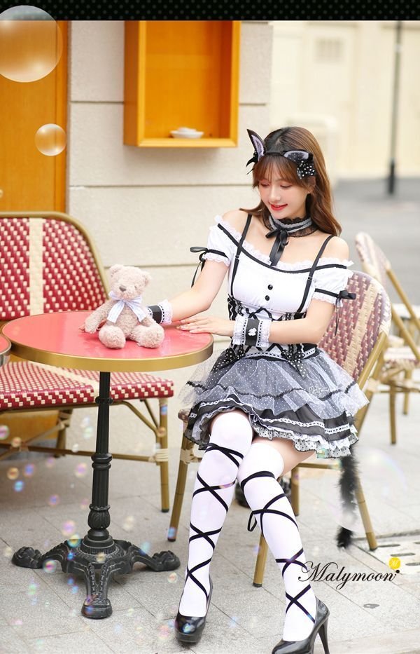 画像7: 猫耳メイドにゃん《ハロウィンコスプレ5点セット》【Malymoon/マリームーン】[HC02] (7)