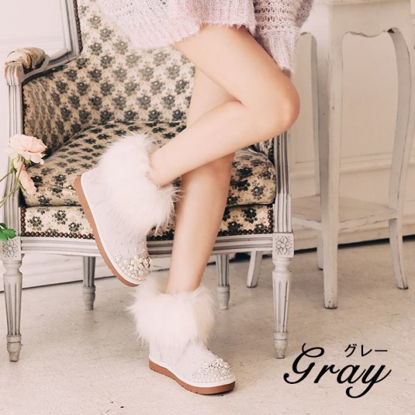 画像6: 【SAKURINAxjewels】桜井莉菜プロデュース★ビジュー＆ファームートンブーツ[HC02] (6)