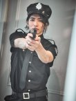 画像3: 【即日発送】【ハロウィン】 メンズブラックポリス【コスプレ5点セット】【M-XLサイズ/1カラー】[YMT-Bsv] (3)