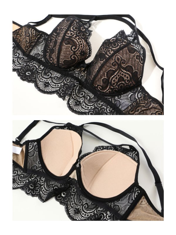 画像14: 【ランジェリー/下着】ワイヤー入り レース ロングブラジャー (14)