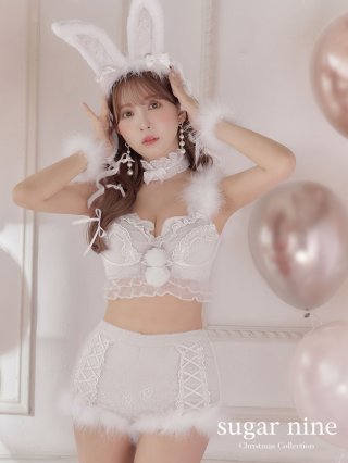 即日発送!もこもこバニービジューセットアップサンタ【sugar